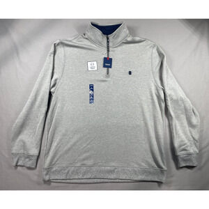 Izod Advantage Performance Men's Charcoal Grey Zip Pullover Mock Neck Sweater XL